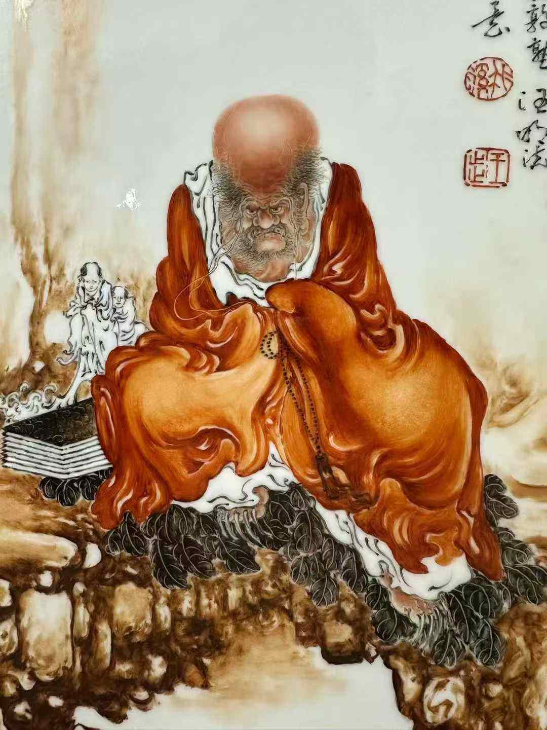 王步《无量寿佛》瓷板画