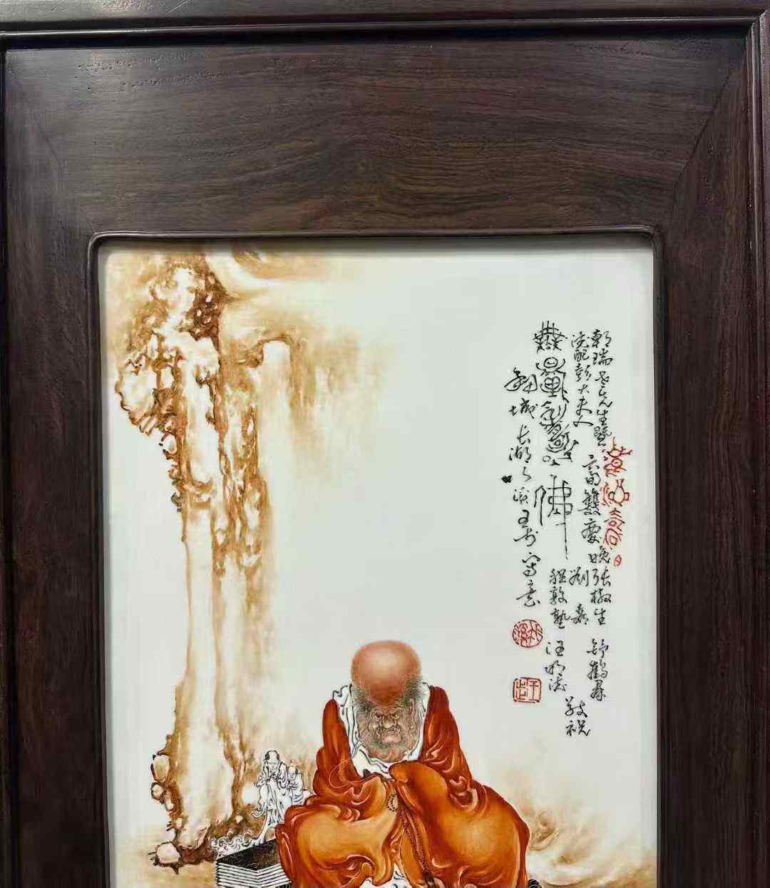 王步《无量寿佛》瓷板画