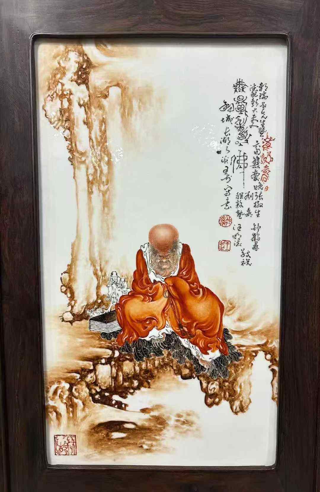 王步《无量寿佛》瓷板画