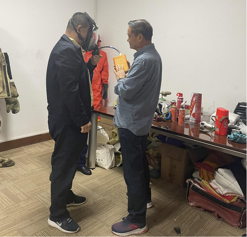 国家应急部宣教中心周虎诚、洋城强安总经理一行到中泰民安进行实地调研