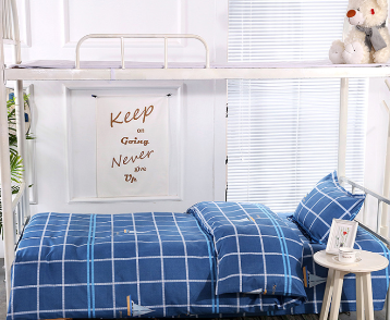 Student dormitory military green three piece set of pure cotton twill dormitory apartment single bed sheets, quilts, bedding