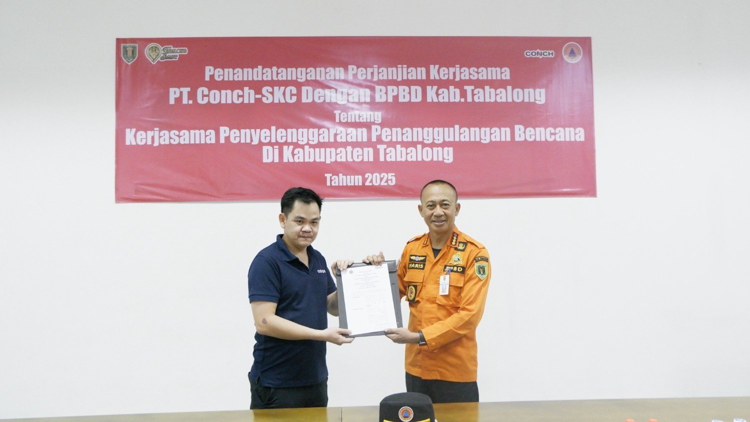PT Conch South Kalimantan Cement Bersama BPBD Tabalong Menandatangani Perjanjian Kerjasama Penanggulangan Bencana