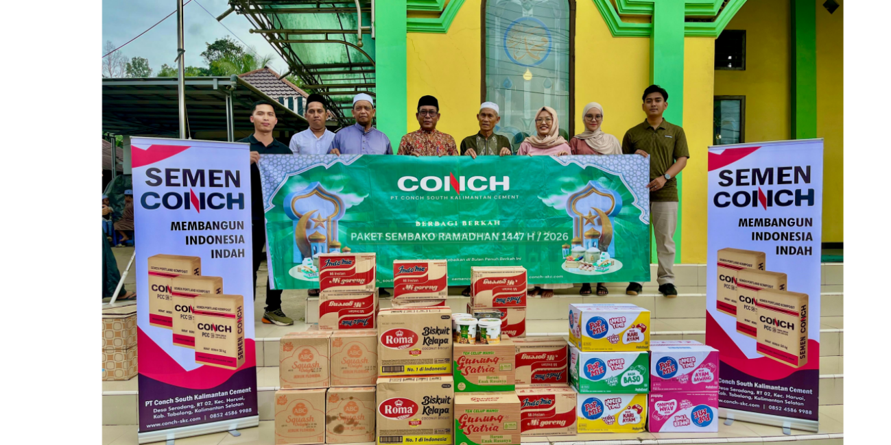 PT Conch South Kalimantan Cement Salurkan Sembako CSR Ramadhan untuk Desa dan Masjid Sekitar Perusahaan