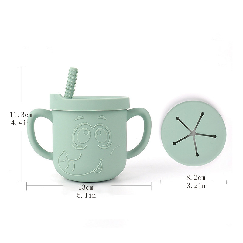 Chinese Factory Silicone Straw Cup Food Grade Baby Silicone Sippy Cup Bpa Free Silicone Tableware Snack Sippy Toddler Cups