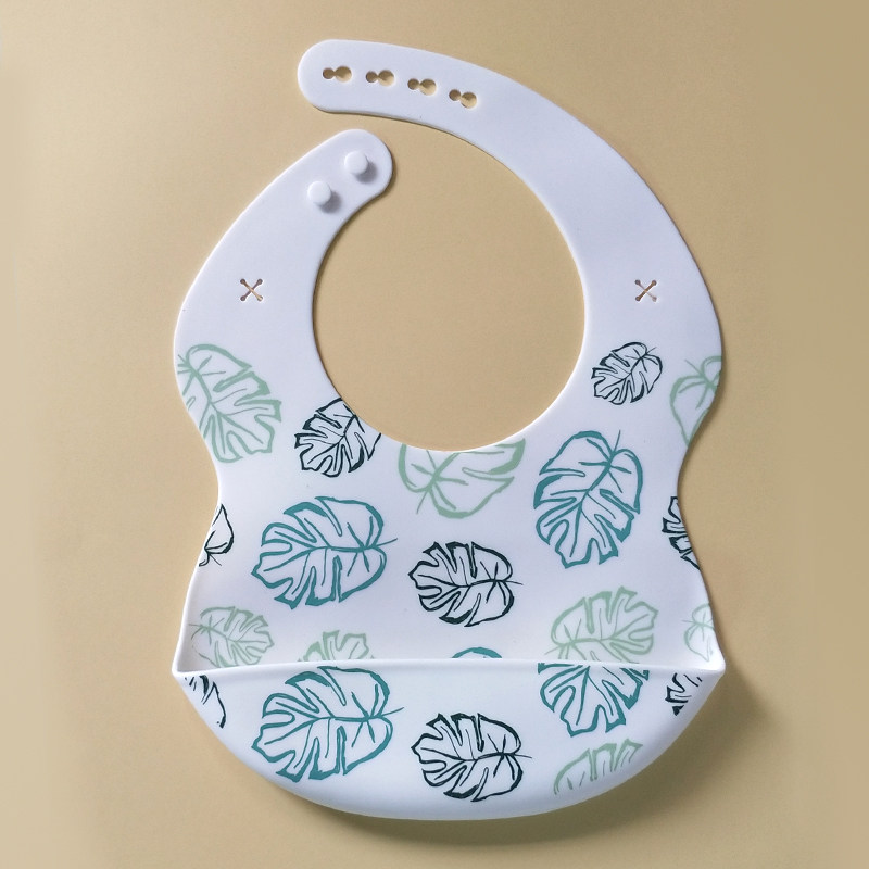 Printing Bpa Free Soft Feeding Custom Baberos De Pacifier Kids Silicona Waterproof Bib Silicone Baby Bib Set