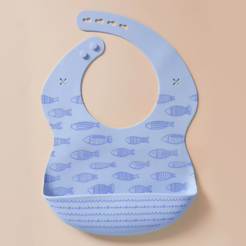 Printing Bpa Free Soft Feeding Custom Baberos De Pacifier Kids Silicona Waterproof Bib Silicone Baby Bib Set