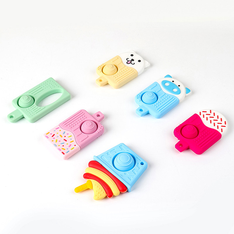 Baby Teething Toys for 6-12 Months 100% Silicone Teething Toy Gifts Popsicle Shape with Press Teether chew Toys BPA Free