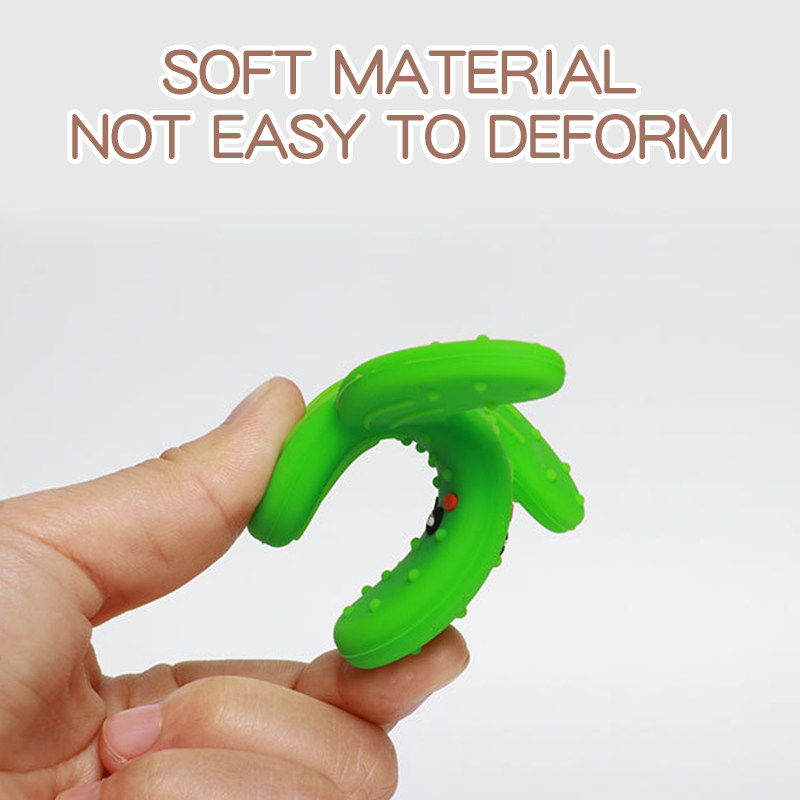 XFM Natural Silicone Non Drop with Handle Cactus Teether Baby Teething Play Toy Infant Teether Silicone Baby Molar