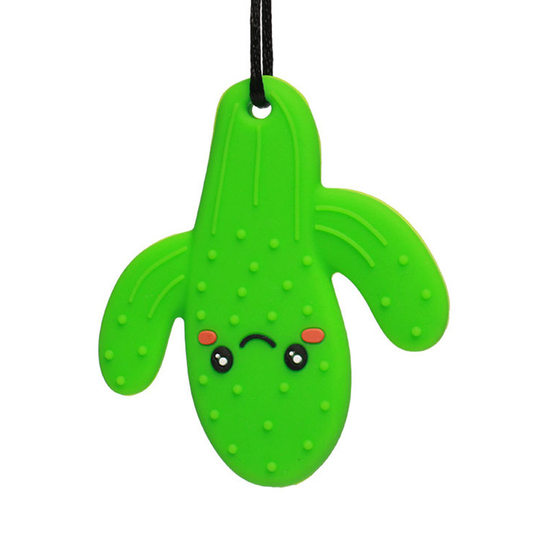 XFM Natural Silicone Non Drop with Handle Cactus Teether Baby Teething Play Toy Infant Teether Silicone Baby Molar