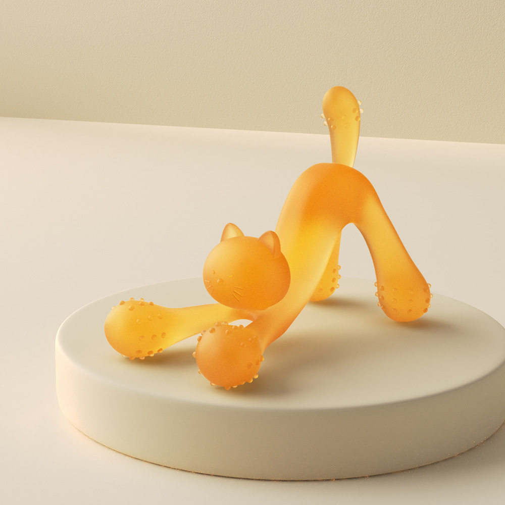 Leafree Natural Silicone New Design Animal Cat Teether Baby Teething Play Toy Infant Teether Silicone Baby Molars Teether