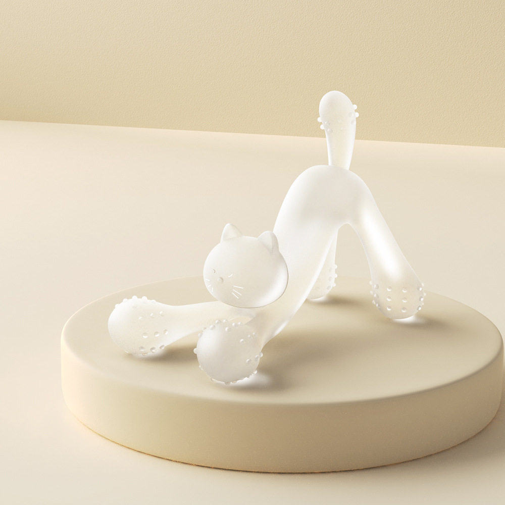 Leafree Natural Silicone New Design Animal Cat Teether Baby Teething Play Toy Infant Teether Silicone Baby Molars Teether