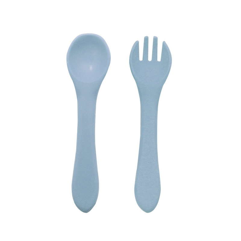 OEM Custom Wholesale Baby Feeding Soft Spoon Fork Set BPA Free Baby Dinnerware Utensils Food Grade Silicone