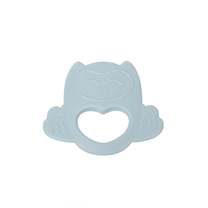 Customization BPA- free Silicone Owl Baby Teething Rings Soft Toy Baby Hand Soothing Teether Sensory Toy Chew Teether