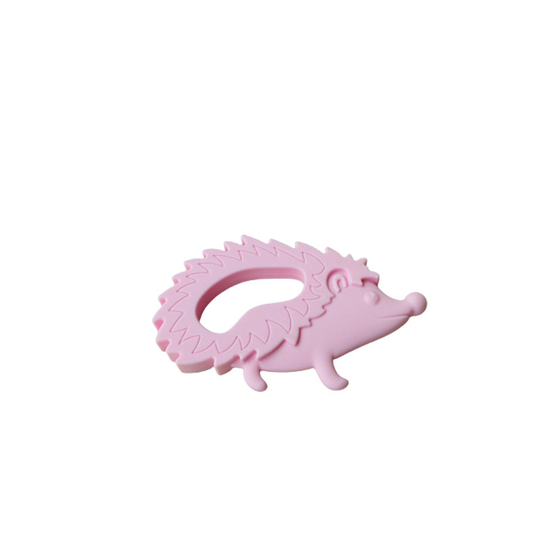 Customization BPA- free Silicone Hedgehog Baby Teething Rings Soft Toy Baby Hand Soothing Teether Sensory Toy Chew Teether