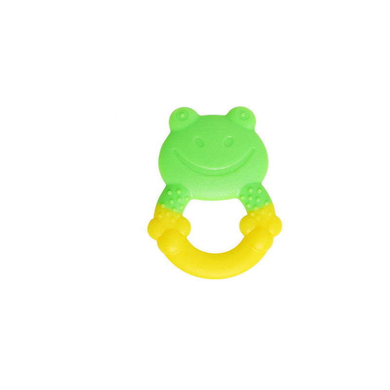 Customization BPA- free Silicone Baby Teething Rings Animal Frog Soft Wrist Baby Hand Soothing Teether Sensory Toy Chew Teether
