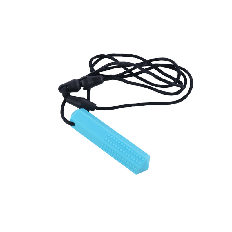 Leafree Silicone Chewy Sticks Brick Pendant Baby Autism Silicone Sensory Teether Necklace Teething Toys