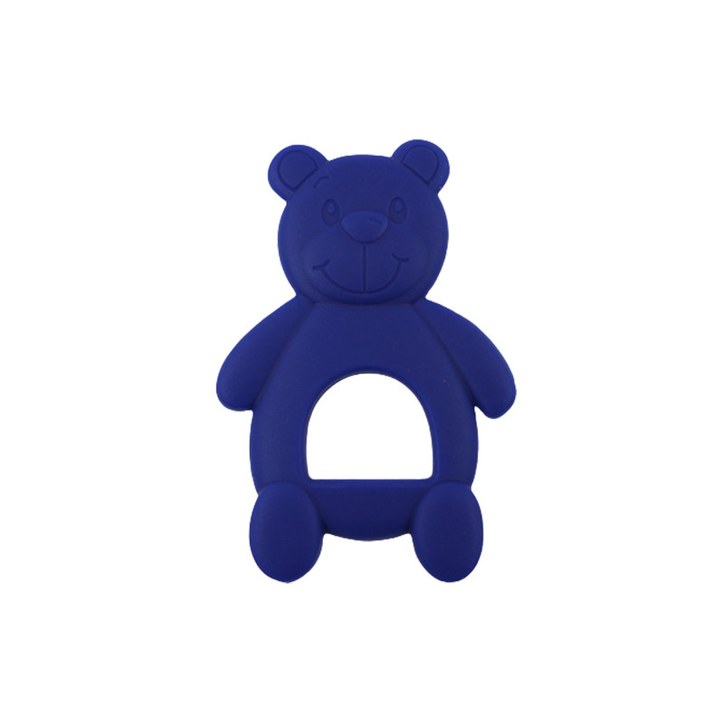 Customazation BPA- free Silicone Bear Animal Baby Teething Rings Soft Toy Baby Hand Soothing Teether Sensory Toy Chew Teether