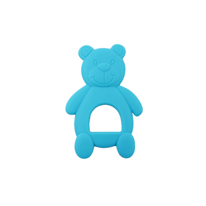 Customazation BPA- free Silicone Bear Animal Baby Teething Rings Soft Toy Baby Hand Soothing Teether Sensory Toy Chew Teether