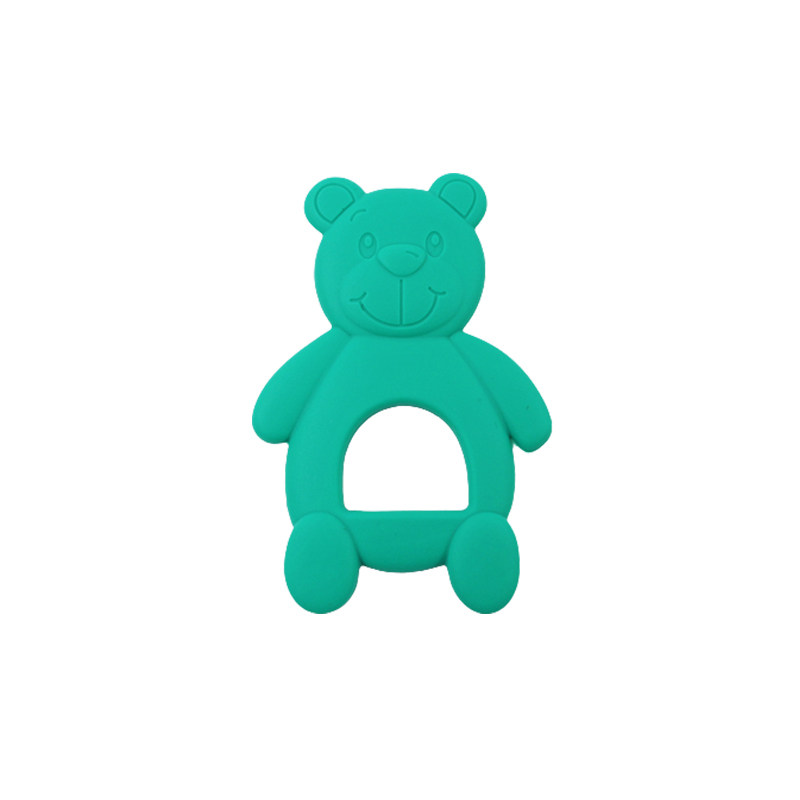 Customazation BPA- free Silicone Bear Animal Baby Teething Rings Soft Toy Baby Hand Soothing Teether Sensory Toy Chew Teether
