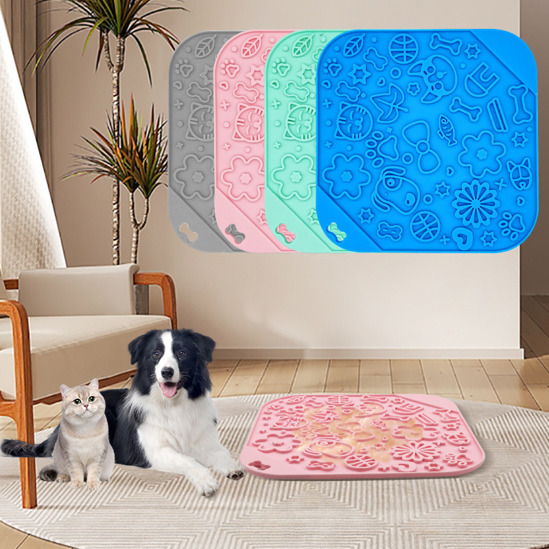 Silicone pet square licking pad