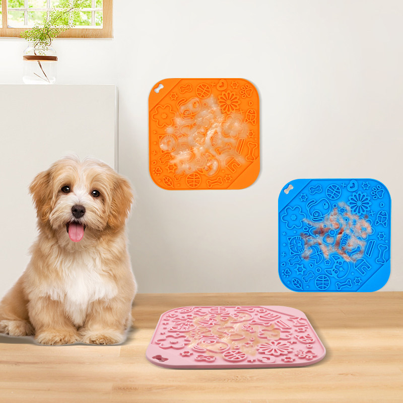 Silicone pet square licking pad