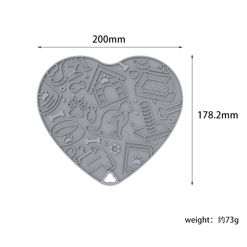 Silicone pet heart-shaped licking pad