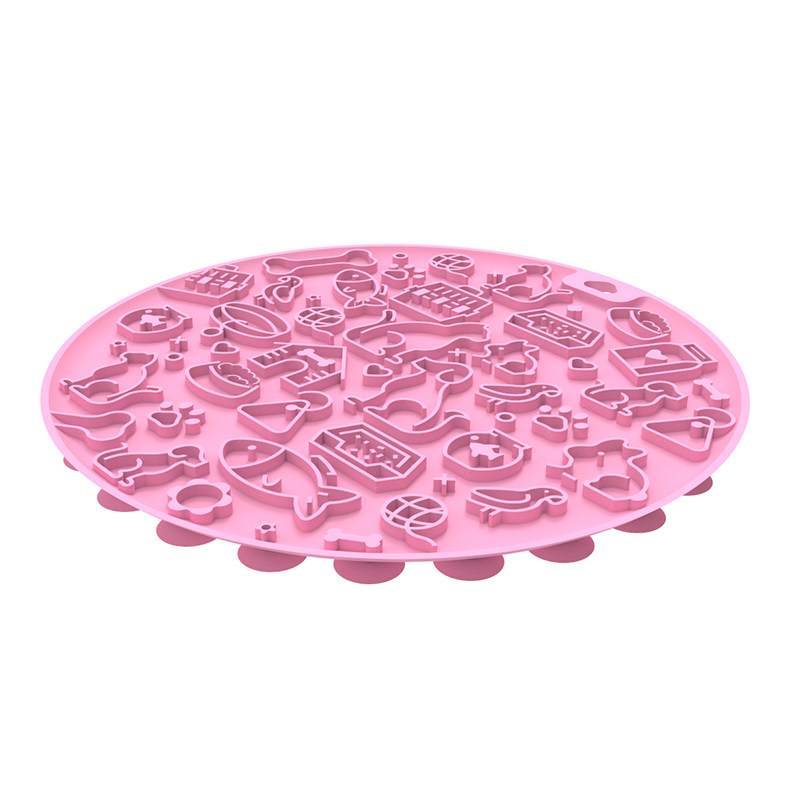 Silicone pet circular licking pad