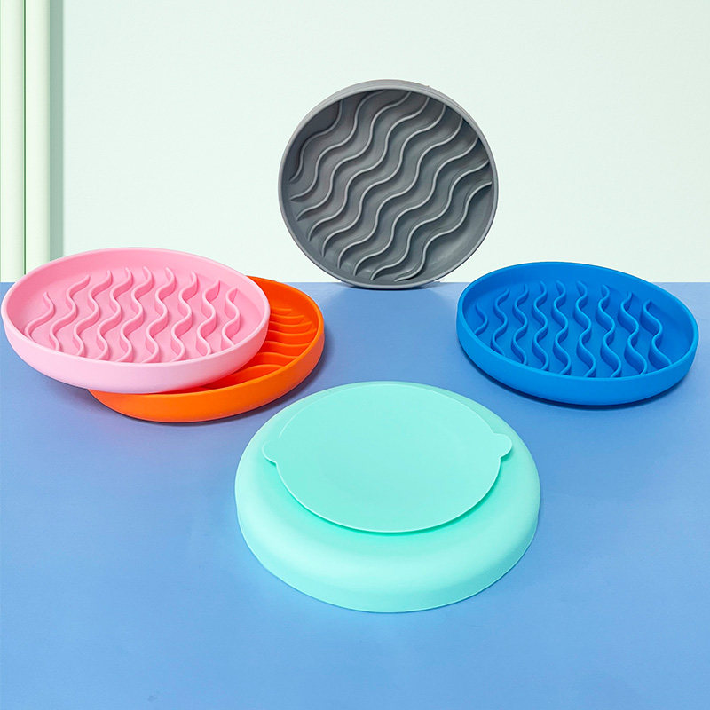 Silicone pet circular wave pattern licking pad