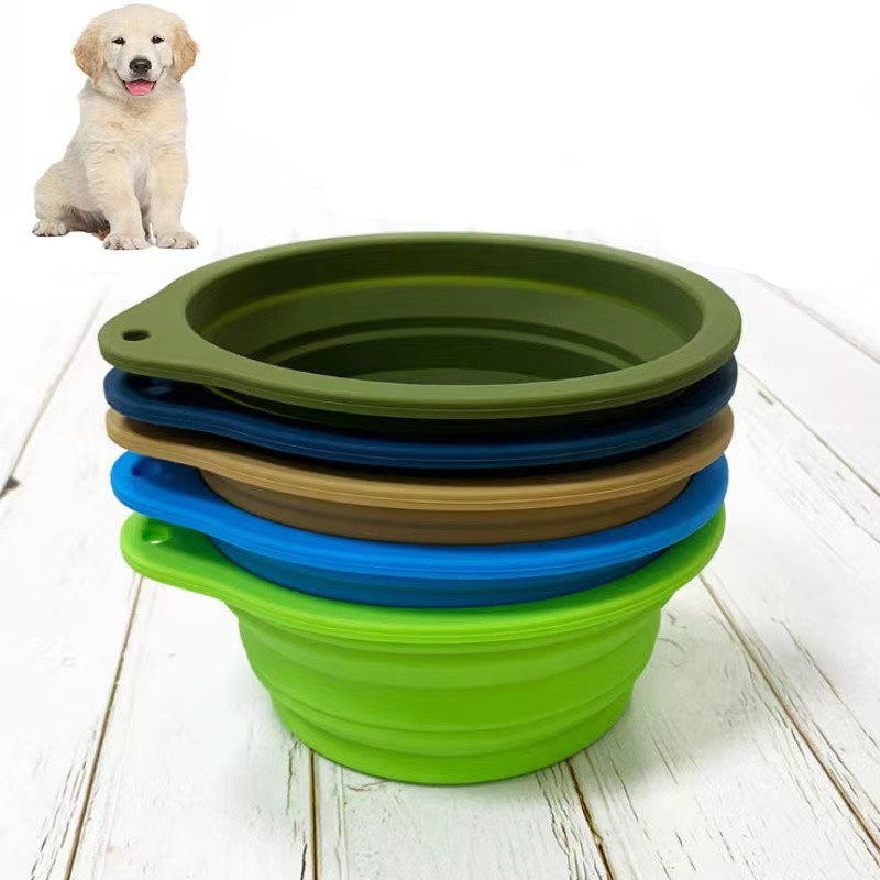 Portable cat bowl pet silicone tableware