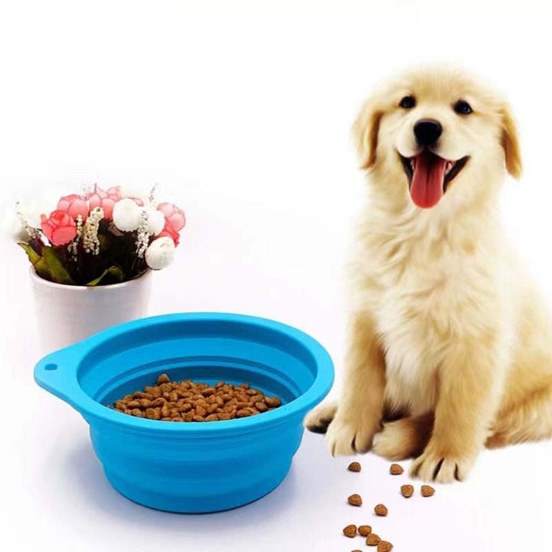 Portable cat bowl pet silicone tableware