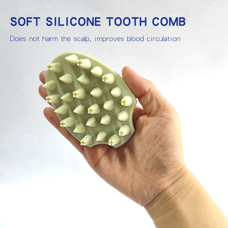 Silicone massage shampoo brush