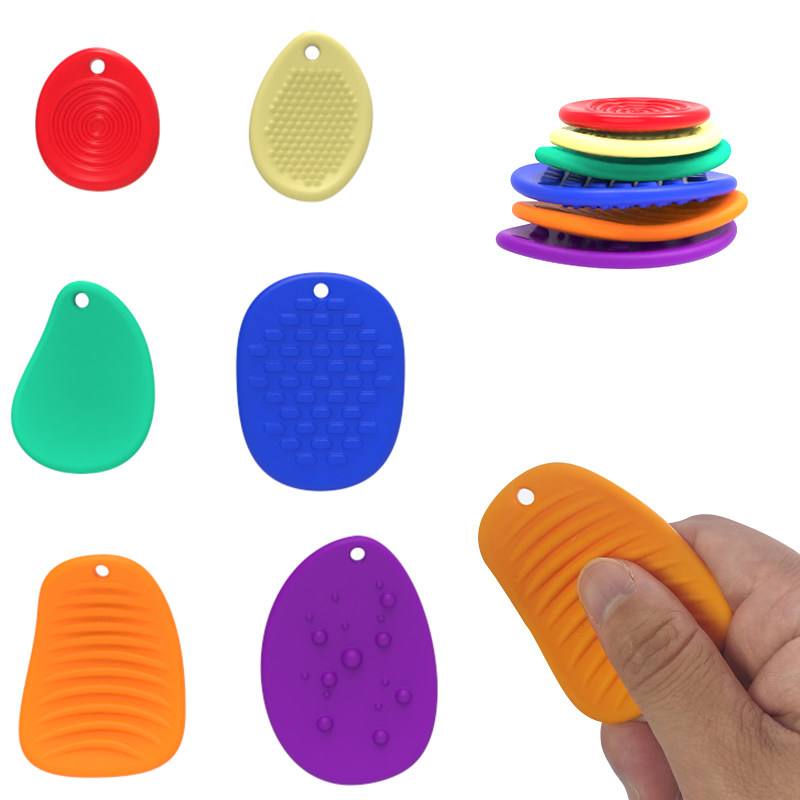 2024 Newest Food Grade Silicone Sensory Stone Fidget Toys Pack Textured Soft Worry Stone for Autism Kids Calming Relief Stress No reviews yet