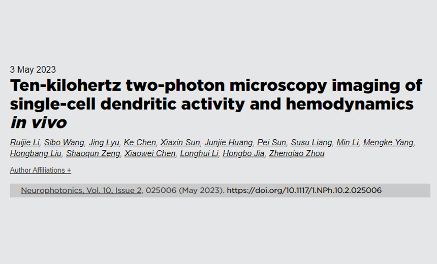 重庆大学李龙辉等建立万赫兹超快双光子显微镜