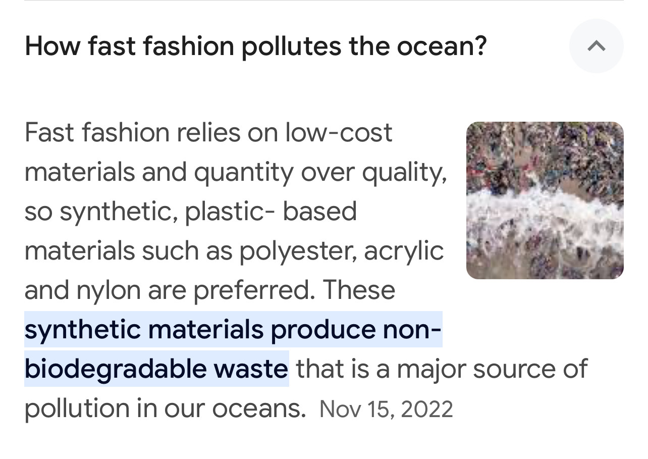 How fast fashion pollutes the ocean?