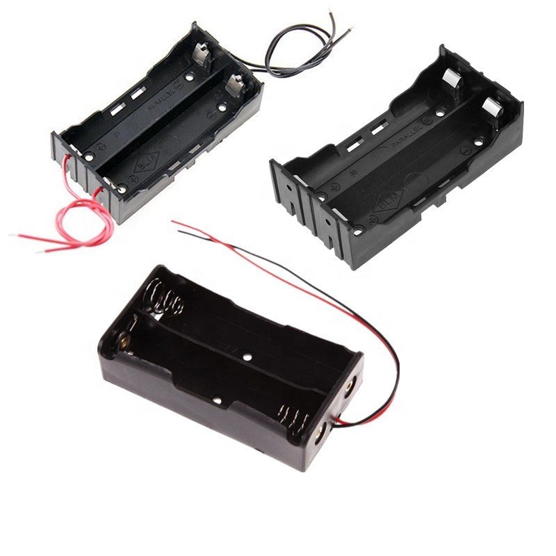 Professional Manufacturer 2 cell li-ion 18650 3.7V lithium ion battery holder case with wire leads / PC pins