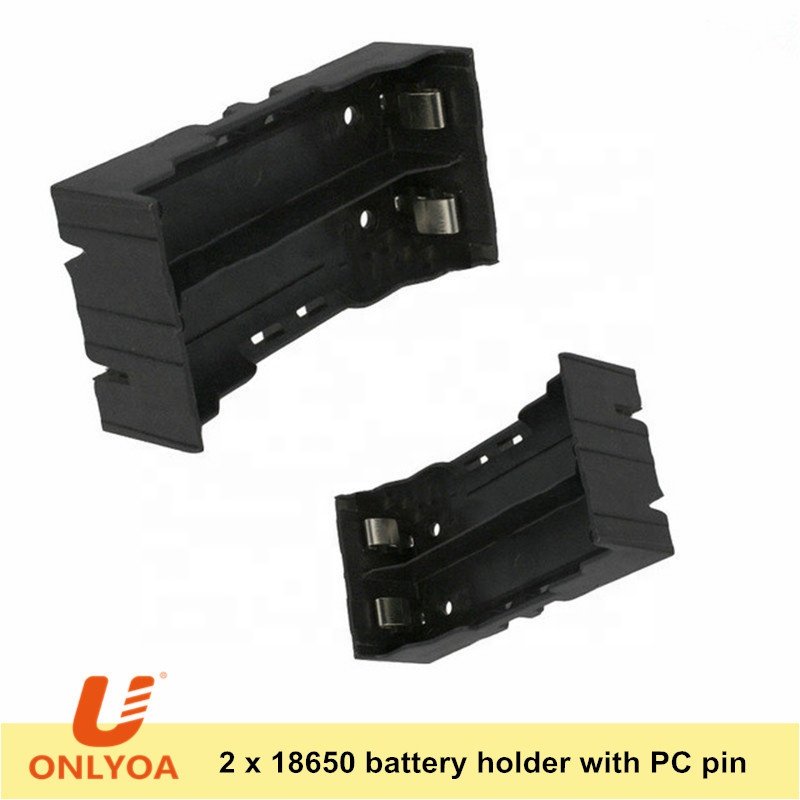 Professional Manufacturer 2 cell li-ion 18650 3.7V lithium ion battery holder case with wire leads / PC pins