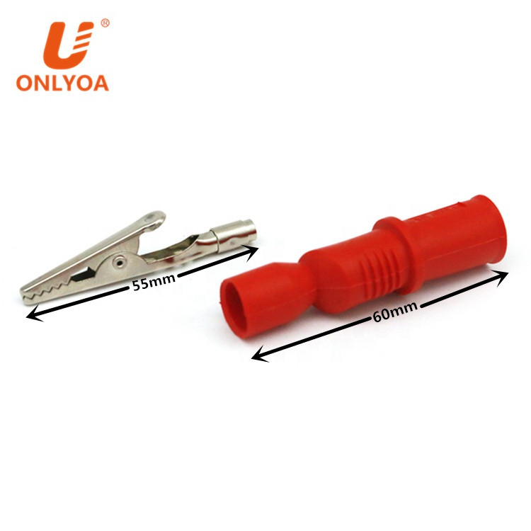 ONLYOA 5A Insulated Test crocodile clamps Multimeter leads alligator clips with screw