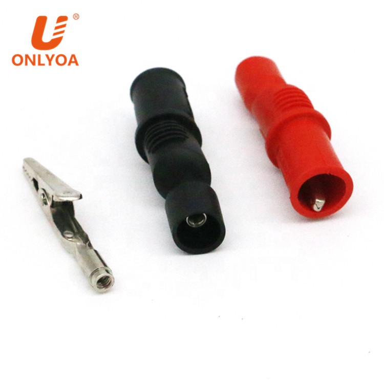 ONLYOA 5A Insulated Test crocodile clamps Multimeter leads alligator clips with screw