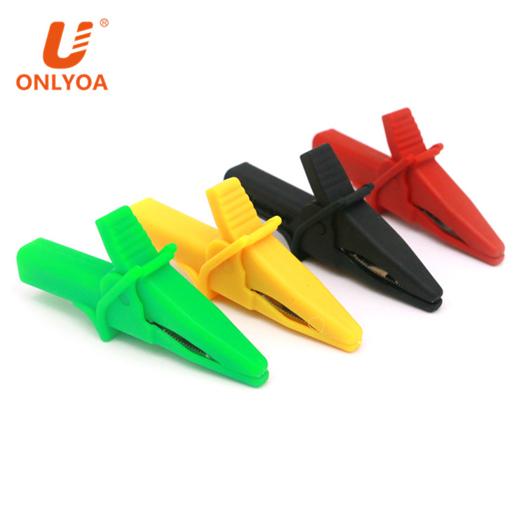 ONLYOA 32 Amp 1500v Insulated Nickel-Coated Brass Alligator Clips Electrical Test Clips for Multimeters