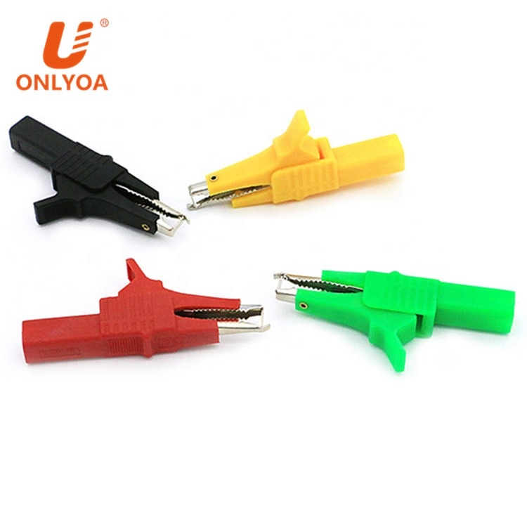 ONLYOA 32 Amp 1500v Insulated Nickel-Coated Brass Alligator Clips Electrical Test Clips for Multimeters
