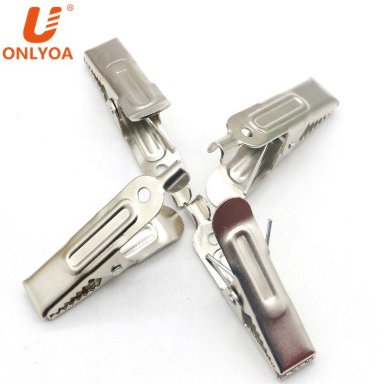 Customized 75mm 25A Nickel plating grounding test clip alligator clips with jacket