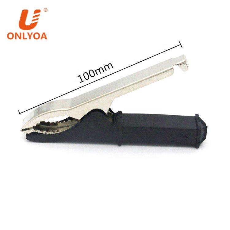 100mm,100A high current copper alligator clip heavy duty battery clip with PVC insulator alligator clip