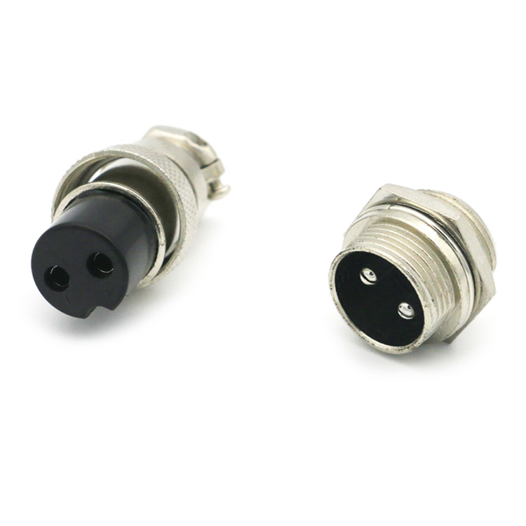 ONLYOA GX16 M16 2P 2pin Circular Connector wire panel metal connector 2 Pin cable conector
