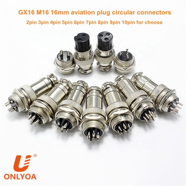 Male Female GX16 M16 6 pin 16mm circular connector aviation aircraft electrical wire connectors cable connectors manufacturers