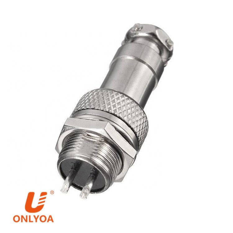 ONLYOA China supplier High quality GX12 M12 12mm 2 pin electric circular connector male and female aviation plug