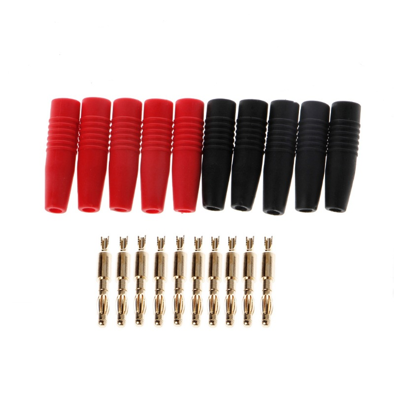 4mm welding gold plated banana plug Connector With PVC Sheath For RC Models