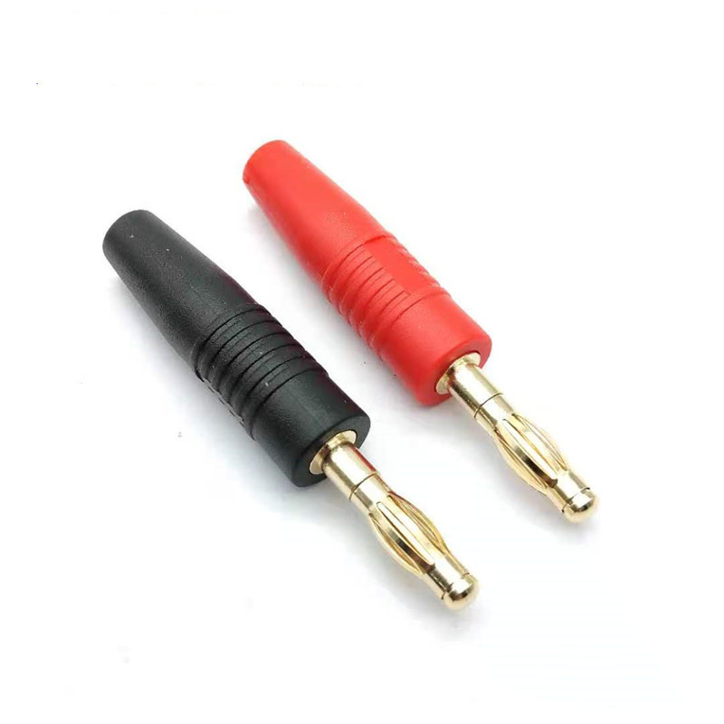 4mm welding gold plated banana plug Connector With PVC Sheath For RC Models