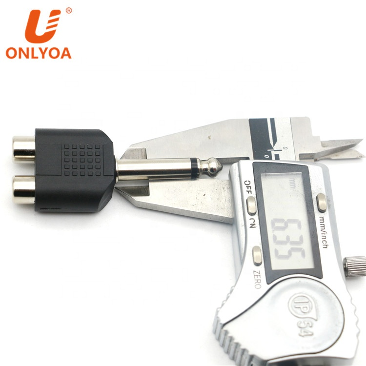 ONLYOA audio adaptor 6.35MM Mono/stereo plug to 2 RCA jack splitter adapter
