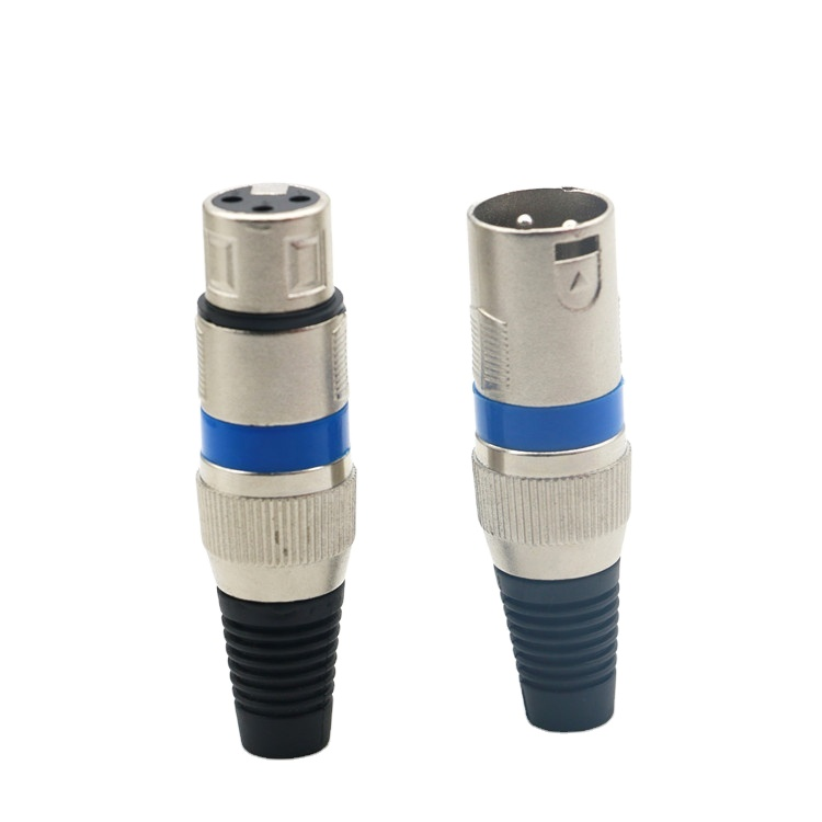 Good Quality blue 3 Pin XLR Connectors Male and Female Microphone Mic Cable Plug Connector Audio Socket , speaker connector