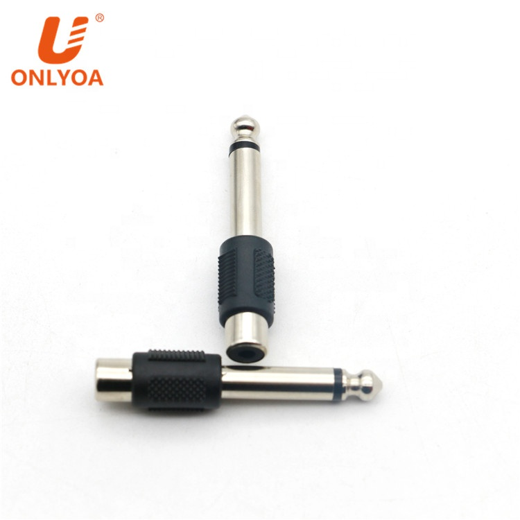 ONLYOA ONLYOA Audio Adapter 6.35mm mono plug to RCA jack adapter, 6.35mm male to RCA female connector adapter